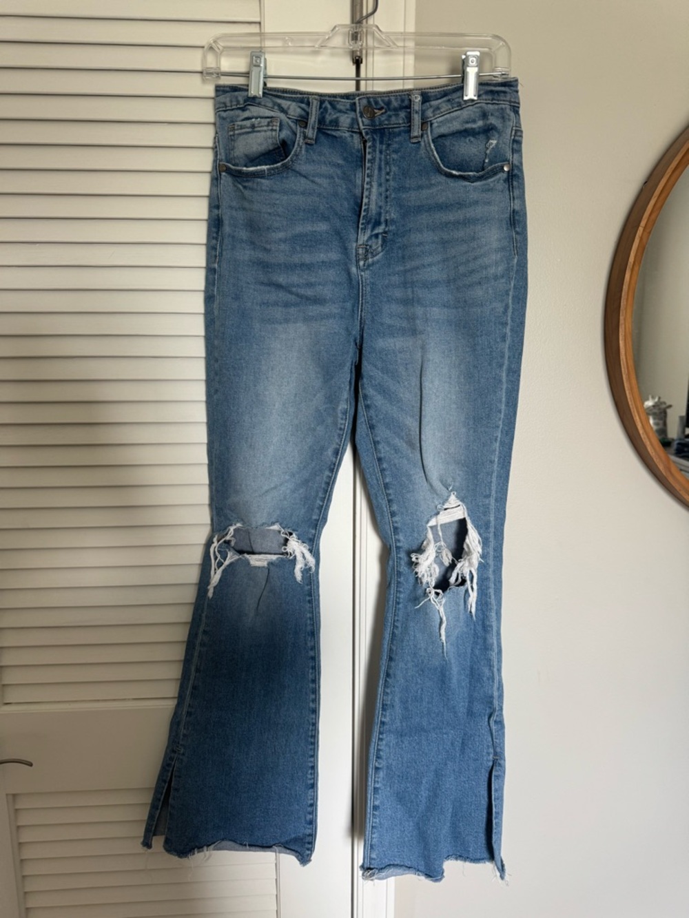 Jelly Beans Light Blue Distressed Flare Jeans